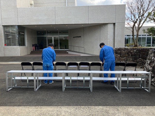 記念写真撮影準備