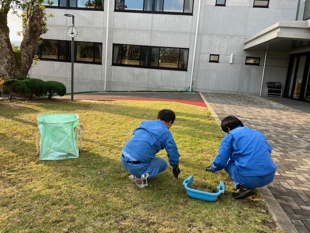 屋外草取り（研修棟、宿泊棟周辺、グラウンド）
